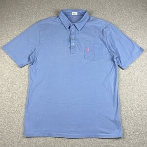 Johnnie-O Polo Shirt Mens Large The Original 4 Button West Coast Prep Light Blue